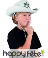 Chapeau blanc de shérif pour enfant