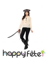 Chemise blanche de pirate pour adulte, image 1