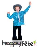 Chemise bleue disco pour enfant