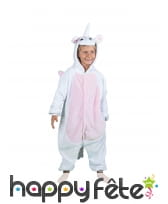 Combinaison blanche de licorne pour enfant