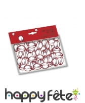 Confettis ballon de rugby rouge