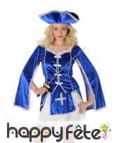 Costume bleu de femme mousquetaire, image 1