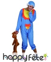 Costume bleu de grand bébé pour adulte, image 3