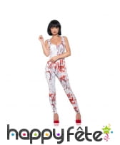 Combinaison blanche éclaboussée de sang, femme, image 1