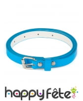 Ceinture bleue fluo en plastique taille adulte