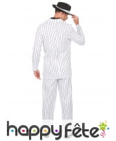 Costume blanc ligné noir de mafioso, image 2