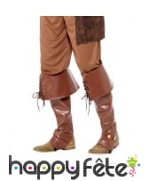 Couvres bottes marron de pirate, deluxe