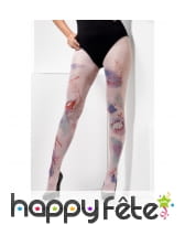 Collants blancs tâchés de sang et morsures