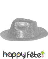 Chapeau capone avec paillettes argentées