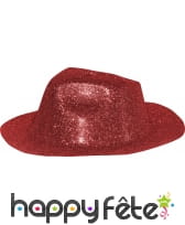 Chapeau capone avec paillettes rouge