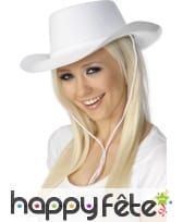 Chapeau cowboy adulte blanc, image 1