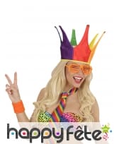 Chapeau couronne colorée de bouffon