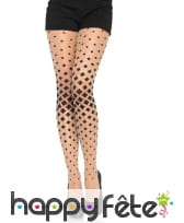 Collants couleur chair imprimé géométrique