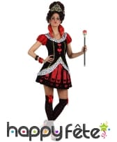 Costume court de reine de coeur pour femme adulte
