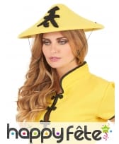 Chapeau chinois jaune en feutrine, image 2