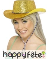 Chapeau cowgirl jaune brillant