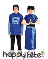 Costume chinoise lotus bleu