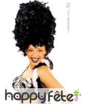 Coiffe cabaret marabout paillettes noire