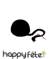 Chapeau chinois noir rond avec tresse