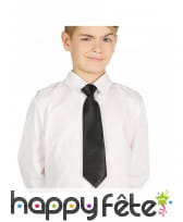 Cravate classique noire pour enfant, 30 cm