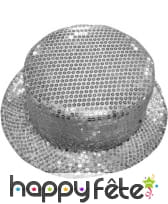 Canotier cabaret pailletté argent