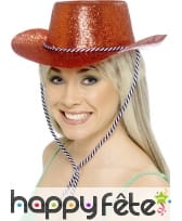 Chapeau cowgirl rouge brillant