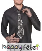 Cravate crânes squelette en relief