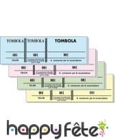 Carnet de 100 tickets 3 souches numerotees assort.