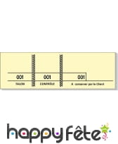 Carnet de 100 tickets 3 souches numerotees jaune