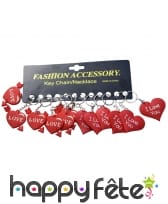 Carte de 12 porte clefs coeurs