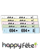Carnet de 50 tickets 3 souches numerotees assort.