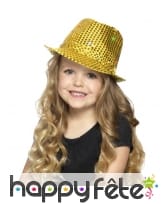 Chapeau doré à sequins et lumineux, image 2