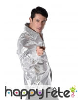 Chemise disco argentée recouverte de sequins, image 1