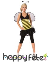 Costume d'abeille pour femme adulte avec ailes
