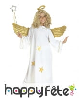 Costume d'ange blanc étoiles dorées pour enfant