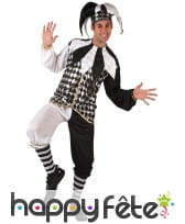 Costume d'arlequin noir et blanc pour adulte