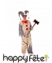 Costume d'arlequin tâché de sang pour homme