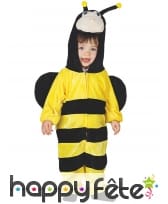 Combinaison de bébé abeille avec ailes et capuche