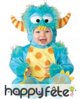 Combinaison de bébé monstre bleu, luxe