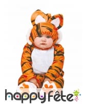 Combinaison de bébé tigre avec cagoule