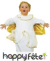 Costume de bébé ange blanc ailes dorées