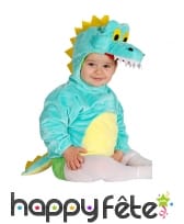 Costume de bébé crocodile bleu avec capuche
