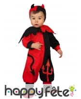 Costume de bébé diable rouge et noir