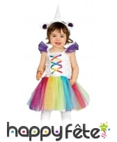 Costume de bébé licorne coloré avec tulle