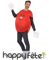 Costume de bonbon rouge pour adulte avec gants, image 1