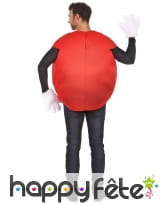 Costume de bonbon rouge pour adulte avec gants, image 2
