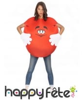 Costume de bonbon rouge pour adulte avec gants, image 3