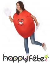 Costume de bonbon rouge pour adulte avec gants, image 4