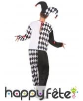 Costume de bouffon blanc et noir pour adulte, image 2