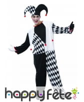 Costume de bouffon blanc et noir pour adulte, image 3